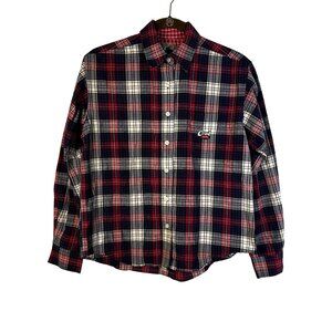 Cruel Girl Womens Plaid Button-Up Shirt Size S Red Blue White Casual Western